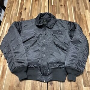 Vintage Alpha Industries Jacket Mens M Gray CWU 45 Bomber Flight Military 90s